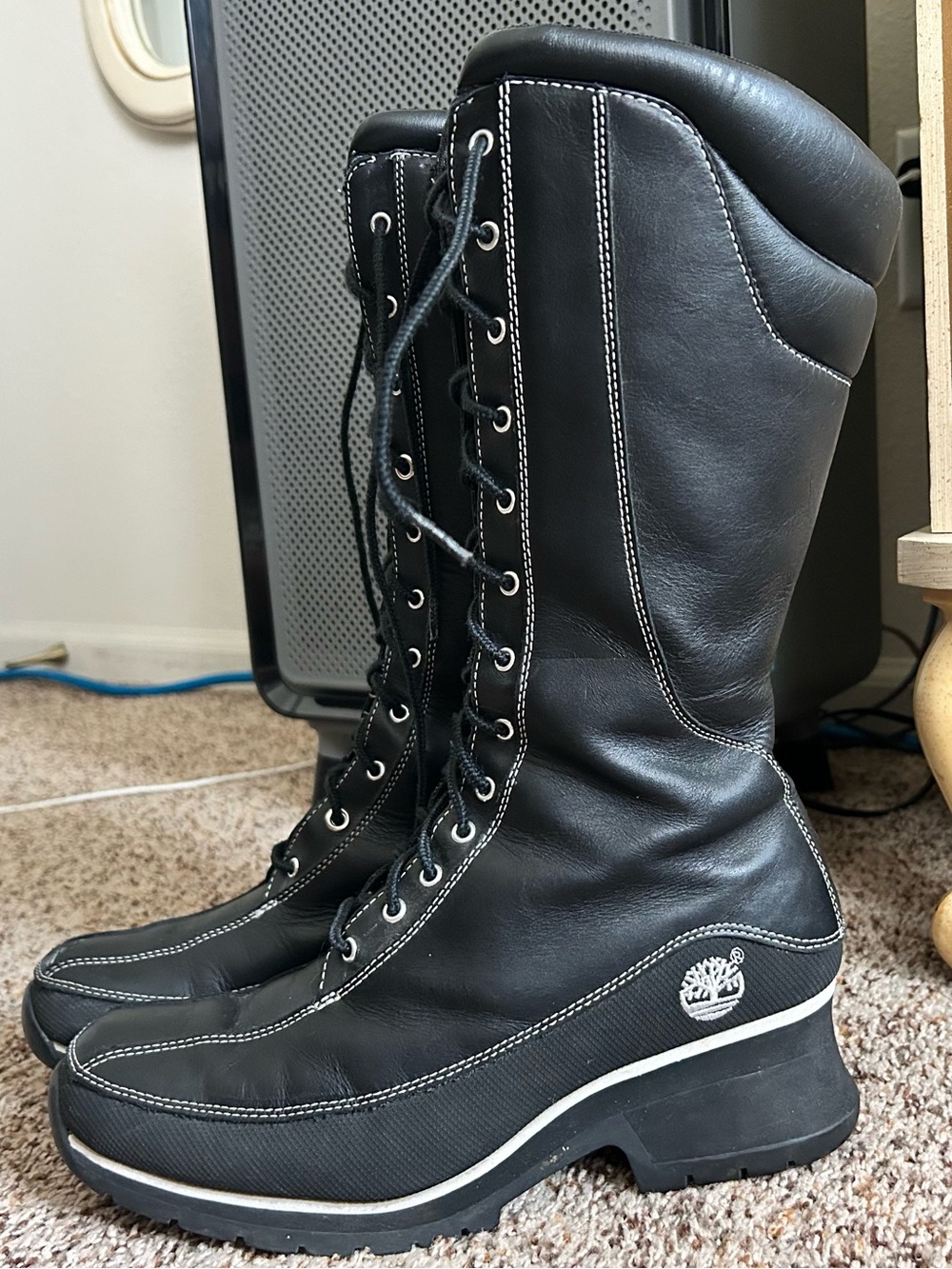 Timberland Black Lace-Up Leather Boots